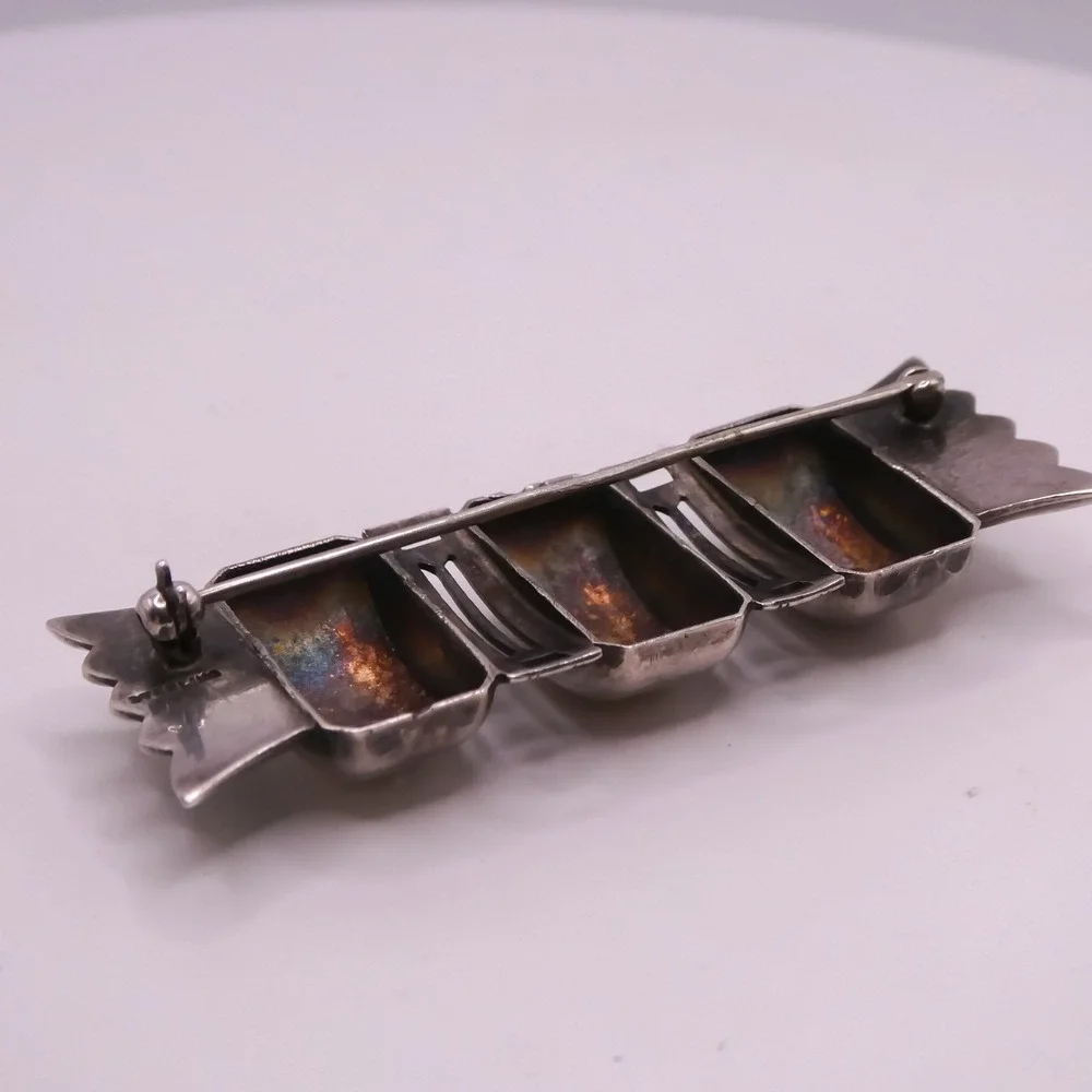 Art Deco Sterling Silver 925 Bar Brooch Pin 2.3